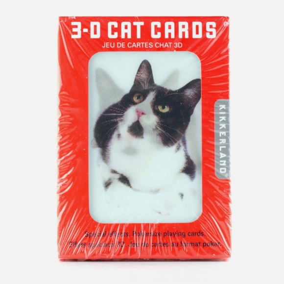 KIKKERLAND 3D Cats Playing Card Deck Set Brand New - Picture 1 of 7